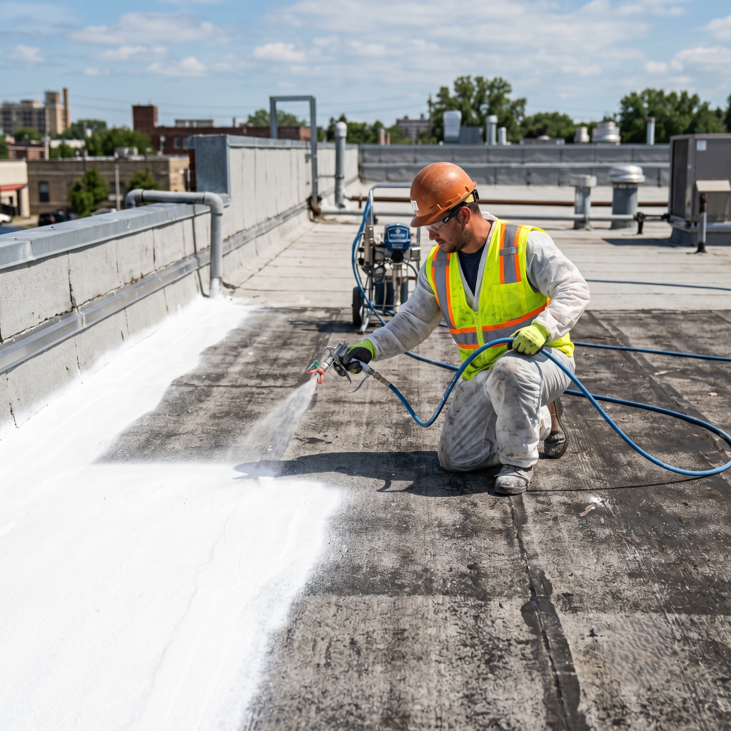 Commercial Spray-On Roof Coating in Riverside County